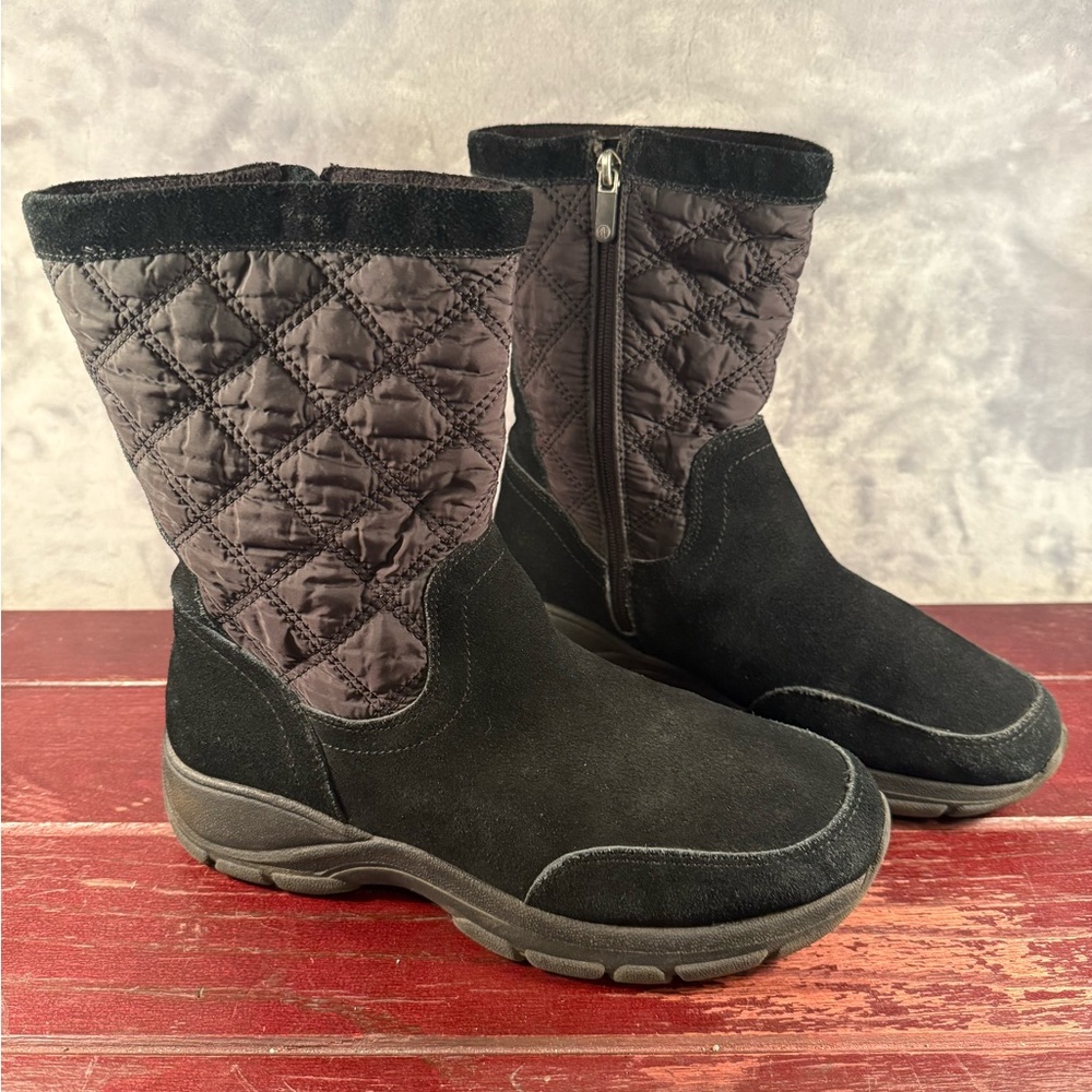 Lands End Womens All Weather Suede and Quilted Black Boots Size 9.5 - Picture 12 of 12